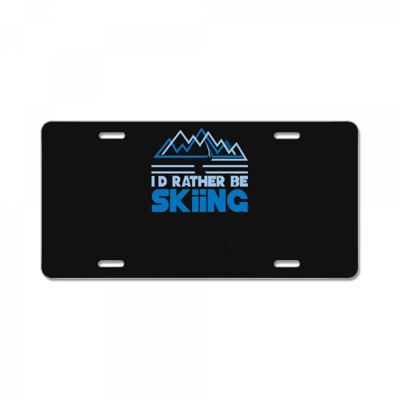 i'd rather be skiing License Plate