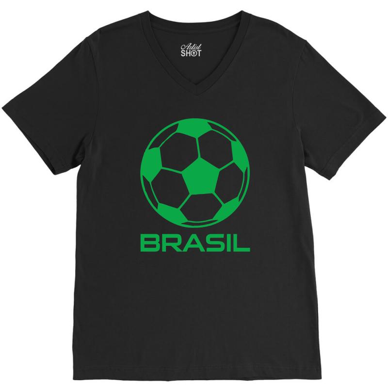 brasil sport soccer ball fun V-Neck Tee