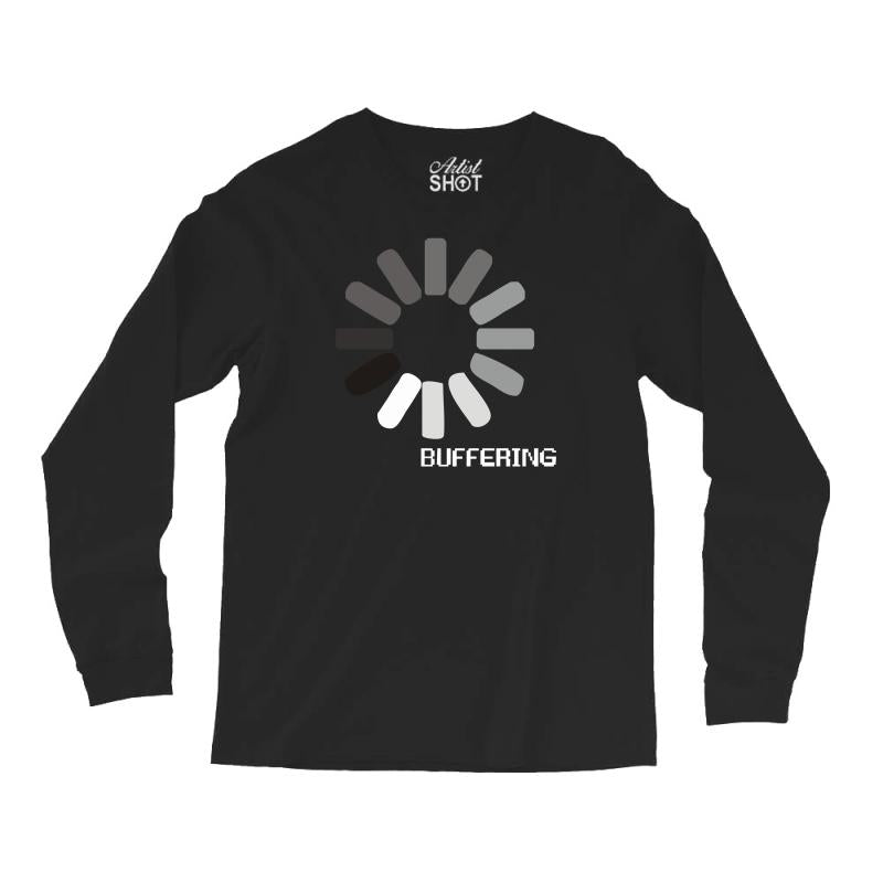 buffering  funny retro loading computer console fashion party Long Sleeve Shirts