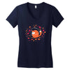 happy space fox   porky roebuck Women's V-Neck T-Shirt