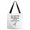 all i want for christmas is a cure carcinoid cancer Tote Bags