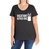 vacation alpaca bag animal humor funny Ladies Curvy T-Shirt