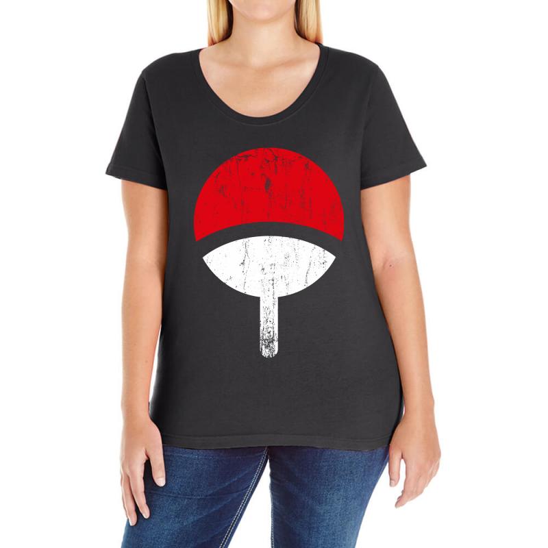 uchiha clan symbol Ladies Curvy T-Shirt