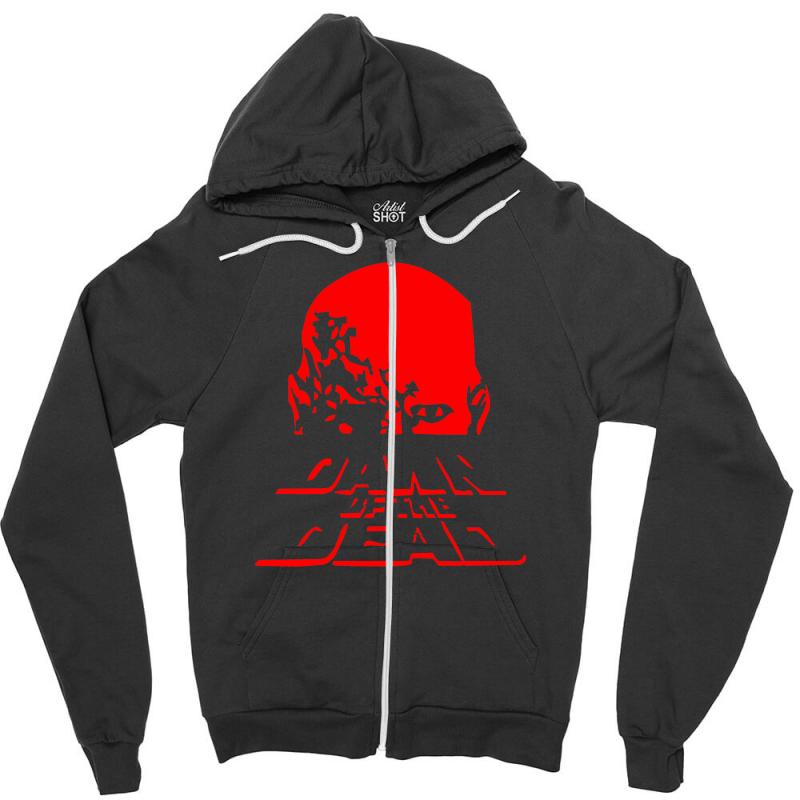 dawn of the dead retro 70s horror zombie film Zipper Hoodie