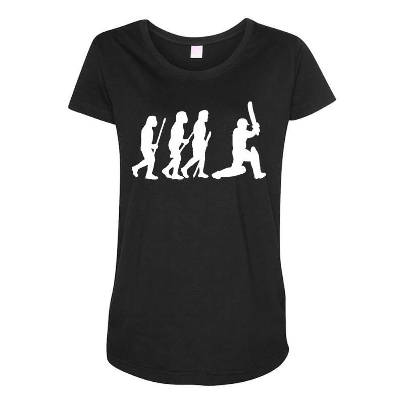evolution of cricket white silhouette Maternity Scoop Neck T-shirt