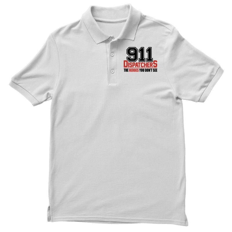 911 dispatcher heroes black logo Men's Polo Shirt