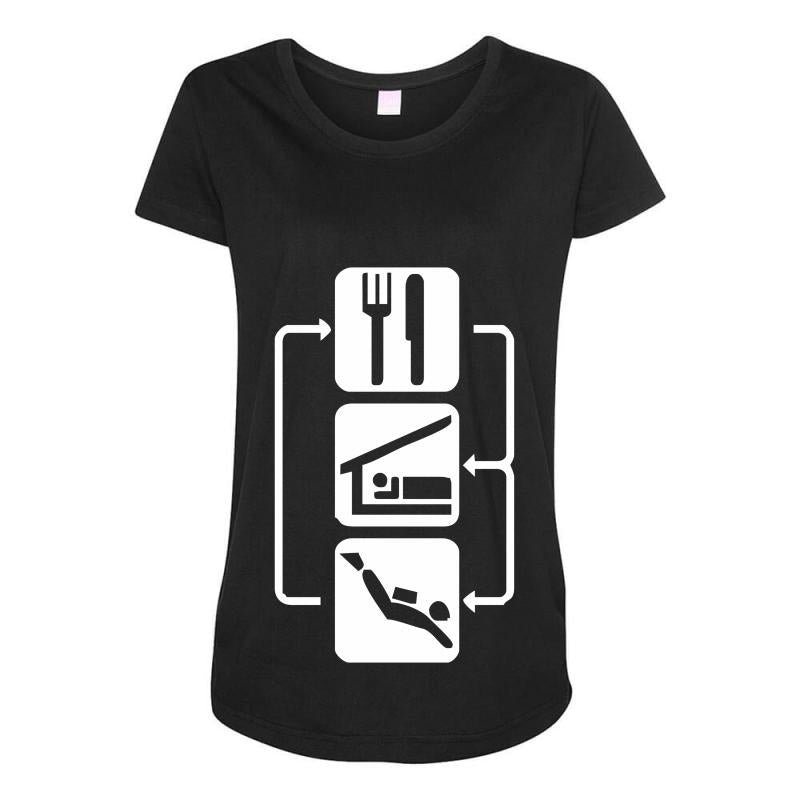 v2 eat sleep scuba dive Maternity Scoop Neck T-shirt