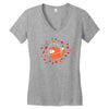 happy space fox   porky roebuck Women's V-Neck T-Shirt