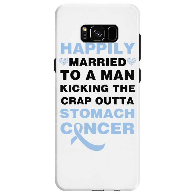 happily married to a man kicking the crap outta stomach cancer Samsung Galaxy S8 Case