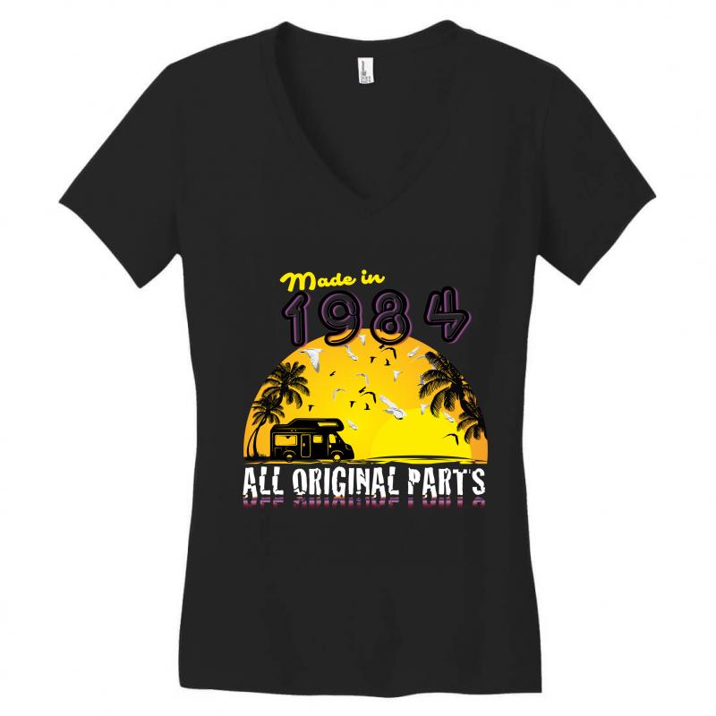 made in 1984 all original parts Women's V-Neck T-Shirt