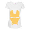 iron man mask avengers marvel comics gift Maternity Scoop Neck T-shirt
