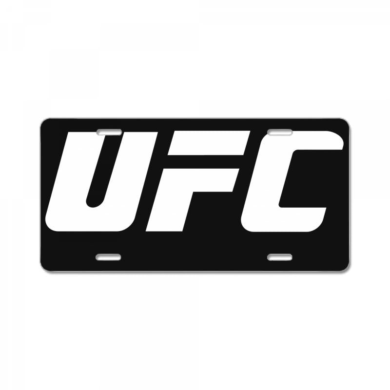 ufc white logo License Plate
