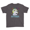 unicorns are born in october cute unicorn Youth Tee