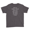 hello 7 languages hola bonjour ni hao chinese french italian Youth Tee