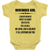 Super November Girl Baby Onesie