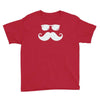 hipster glasses and moustache Youth Tee