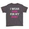 i wear pink for my aunt breast cancer Youth Tee
