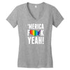 'MERICA FUCK YEAH! Women's V-Neck T-Shirt