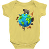 animal polygon around the planet Baby Onesie