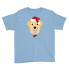 golden retriever dog with red santa's hat Youth Tee