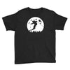 skiier moon moonlight silhouett Youth Tee