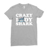 crazy lady shark Ladies Fitted T-Shirt