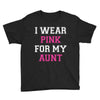 i wear pink for my aunt breast cancer Youth Tee