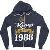 kings are born in 1988 Zipper Hoodie