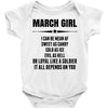 Super March Girl Baby Onesie