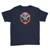 cotton captain america shield distressed, ideal gift or present Youth Tee