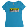 warning offensive mens funny Women's Triblend Scoop T-shirt