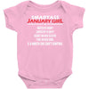 Smartass January Girl Baby Onesie
