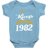 kings are born in 1982 Baby Onesie