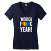 'MERICA FUCK YEAH! Women's V-Neck T-Shirt