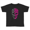 two coloured patterned skull   mens funny Toddler T-shirt