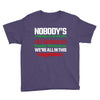 nobody's walking out on this fun old fashioned family christmas we're Youth Tee