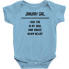 January Girl Baby Onesie