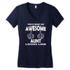 Awesome Aunt Looks Like Women's V-Neck T-Shirt