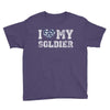 i love my soldier navy camouflage Youth Tee