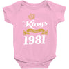 kings are born in 1981 Baby Onesie