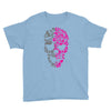 two coloured patterned skull   mens funny Youth Tee