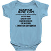 Smartass June Girl Baby Onesie
