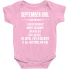 Super September Girl Baby Onesie