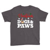 christmas dogs and paws Youth Tee