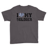i love my soldier navy camouflage Youth Tee