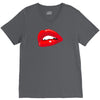 lips red kiss passion girl V-Neck Tee
