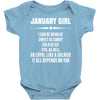 Super January Girl Baby Onesie