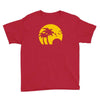 beach silhouette birds sand sunset Youth Tee