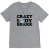 crazy lady shark V-Neck Tee