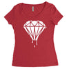 dripping diamond logo Women's Triblend Scoop T-shirt